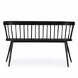 Bowery Hill Traditional Wood and Iron Spindle Back Bench - Black