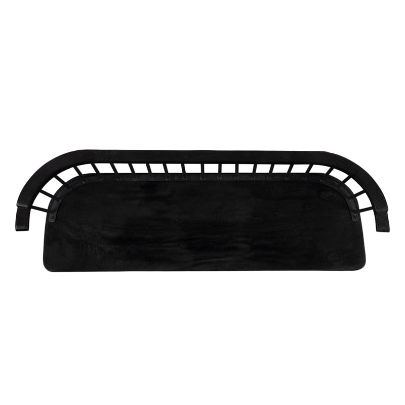Bowery Hill Traditional Wood and Iron Spindle Back Bench - Black