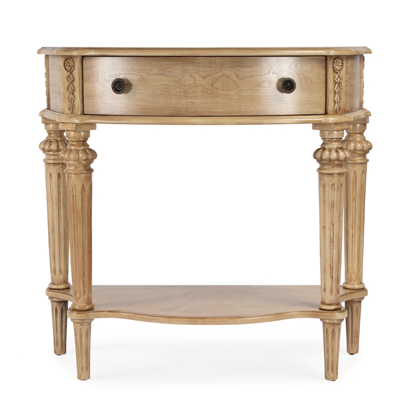 Bowery Hill Traditional 1 Drawer Wood Console Table in Antique Beige