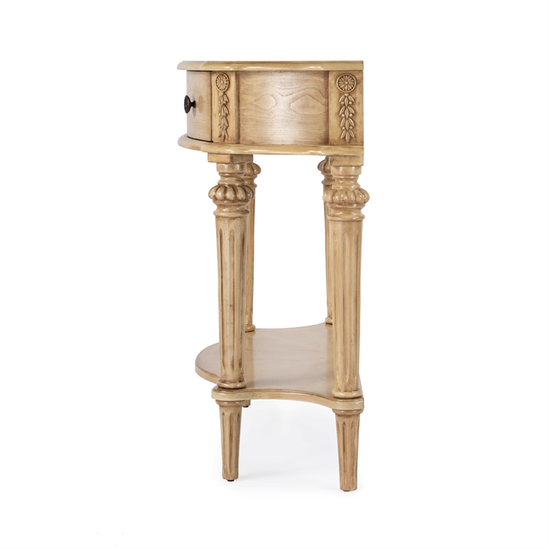 Bowery Hill Traditional 1 Drawer Wood Console Table in Antique Beige