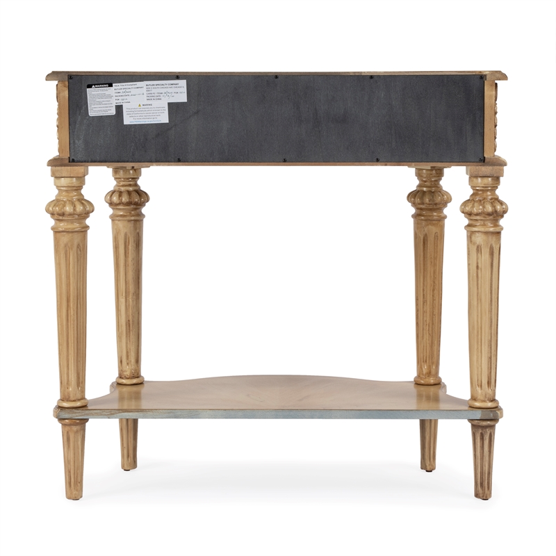 Bowery Hill Traditional 1 Drawer Wood Console Table in Antique Beige