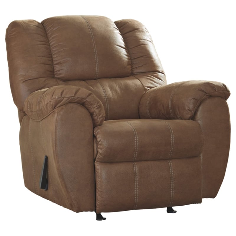 Bowery Hill Contemporary Upholstered Recliner in Saddle Finish