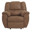 Bowery Hill Contemporary Upholstered Recliner in Saddle Finish
