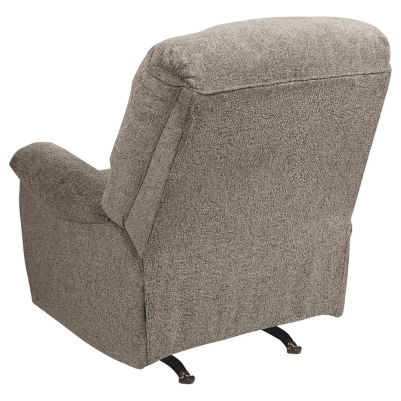 Bowery Hill Contemporary Upholstered Recliner in Platinum Finish