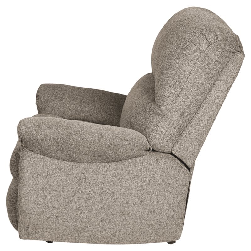 Bowery Hill Contemporary Upholstered Recliner in Platinum Finish
