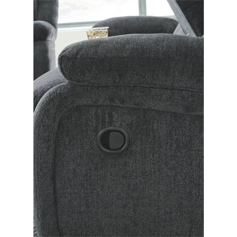 Bowery Hill Contemporary Upholstered Recliner in Slate Finish