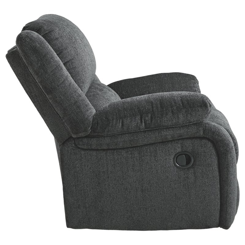 Bowery Hill Contemporary Upholstered Recliner in Slate Finish
