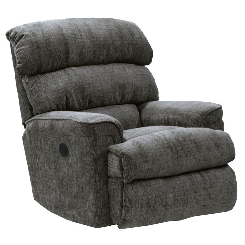 Bowery Hill Power Wall Hugger Recliner in Gray Polyester Fabric