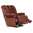 Bowery Hill Flat Recliner with Extended Ottoman in Red Polyester Fabric