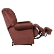 Bowery Hill Flat Recliner with Extended Ottoman in Red Polyester Fabric