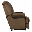 Bowery Hill Flat Recliner with Extended Ottoman in Brown Polyester Fabric