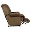 Bowery Hill Flat Recliner with Extended Ottoman in Brown Polyester Fabric