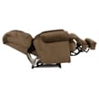 Bowery Hill Flat Recliner with Extended Ottoman in Brown Polyester Fabric