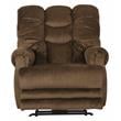 Bowery Hill Flat Recliner with Extended Ottoman in Brown Polyester Fabric
