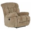 Bowery Hill Polyester Fabric Flat Recliner in Chateau Brown Finish