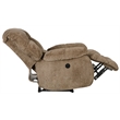 Bowery Hill Polyester Fabric Flat Recliner in Chateau Brown Finish