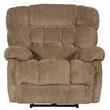 Bowery Hill Polyester Fabric Flat Recliner in Chateau Brown Finish