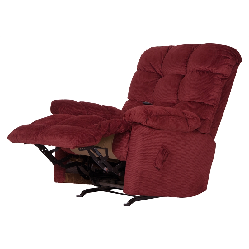 Bowery Hill Recliner with Deluxe Heat & Massage in Red Polyester Fabric