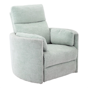 bowery hill polyester fabric power swivel glider recliner
