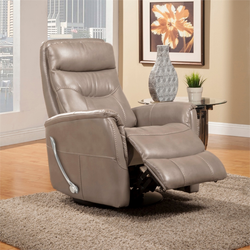 Bowery Hill Polyester/PU Manual Swivel Glider Recliner in Linen Brown