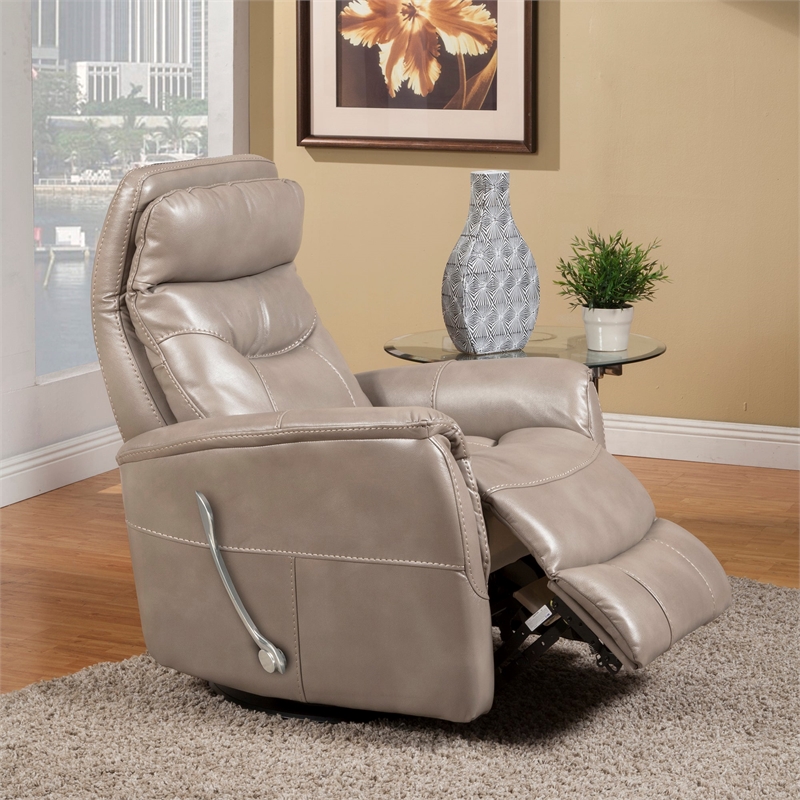 Bowery Hill Polyester/PU Manual Swivel Glider Recliner in Linen Brown