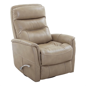 bowery hill polyester/pu manual swivel glider recliner in linen brown
