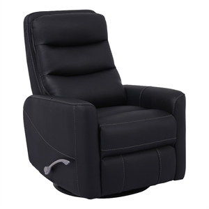 Bowery Hill Polyester/PU Manual Swivel Glider Recliner in Black