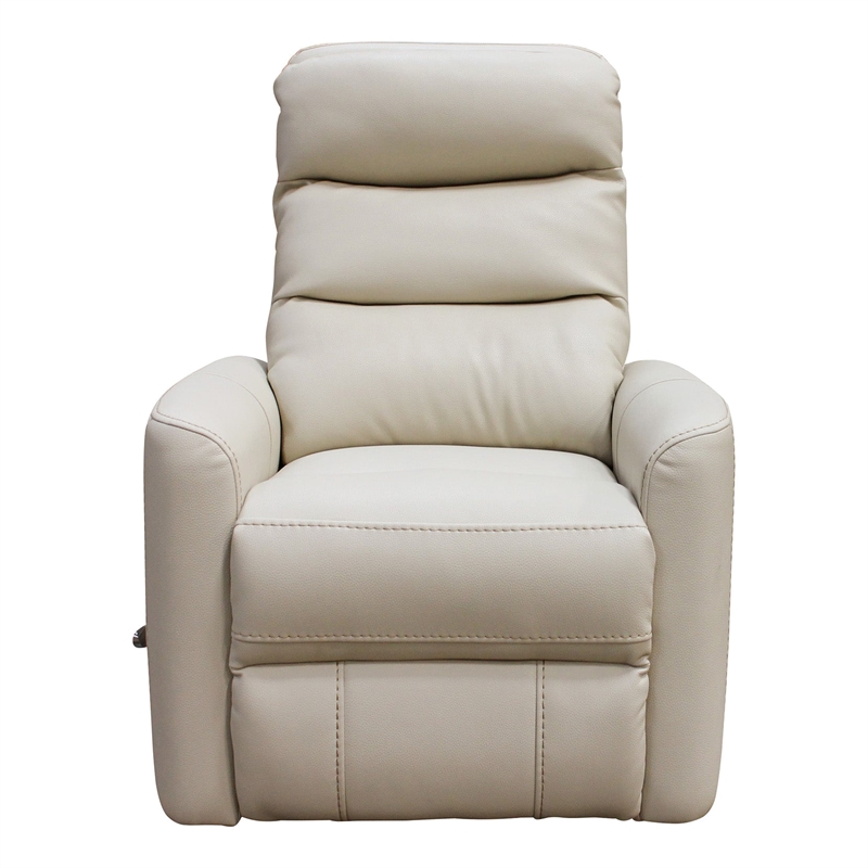 Bowery Hill Polyester/PU Manual Swivel Glider Recliner in Oyster
