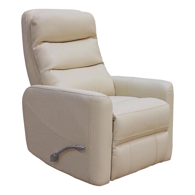 Bowery Hill Polyester/PU Manual Swivel Glider Recliner in Oyster