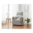 Bowery Hill Polyester Power Swivel Glider Recliner in Mineral White