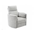 Bowery Hill Polyester Power Swivel Glider Recliner in Mineral White