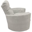 Bowery Hill Polyester Power Swivel Glider Recliner in Mineral White
