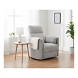 Bowery Hill Polyester Power Swivel Glider Recliner in Mineral White