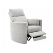 Bowery Hill Polyester Power Swivel Glider Recliner in Mineral White