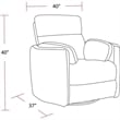 Bowery Hill Leather Power Cordless Swivel Glider Recliner in Ivory