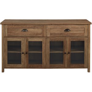 Bowery Hill 2-Drawer 4 Glass Door TV Stand for TVs up to 58&quot in Rustic Oak