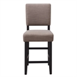 Bowery Hill Modern Wood Upholstered Back Counter Stool Set in Black and Gray