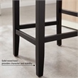 Bowery Hill Modern Wood Upholstered Back Counter Stool Set in Black and Gray