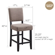 Bowery Hill Modern Wood Upholstered Back Counter Stool Set in Black and Gray