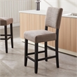 Bowery Hill Modern Wood Upholstered Back Counter Stool Set in Black and Gray