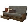 Bowery Hill Queen-size Wood Storage Futon-Thunder Gray Mattress