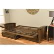 Bowery Hill Queen-size Wood Storage Futon- Linen Stone Mattress