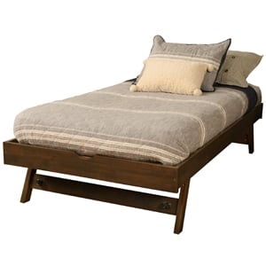 Bowery Hill Modern Wood Twin-size Pop Up Bed with Walnut Brown Frame