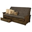 Bowery Hill Queen-size Wood Storage Futon with Gray Mattress
