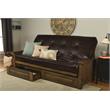 Bowery Hill Queen-size Wood Storage Futon-Java Brown Mattress