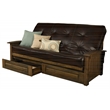 Bowery Hill Queen-size Wood Storage Futon-Java Brown Mattress