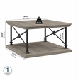 Bowery Hill Square Coffee Table in Driftwood Gray - Engineered Wood