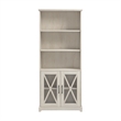 Bowery Hill Engineered Wood 5 Shelf Bookcase with Glass Doors in Linen White Oak