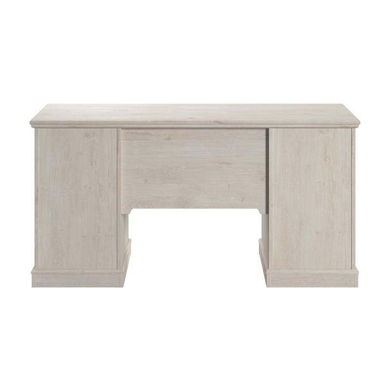 Bowery Hill Engineered Wood Desk with Keyboard Tray in Linen White Oak