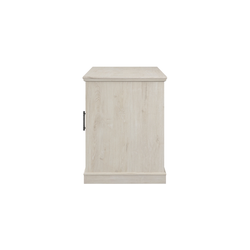 Bowery Hill Engineered Wood Desk with Keyboard Tray in Linen White Oak